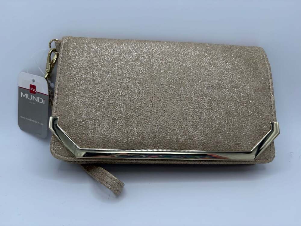 Mundi Gold Glitter Clutch Wallet